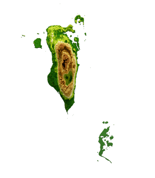 Bahrain Map Shaded relief Color Height map  3d illustration png