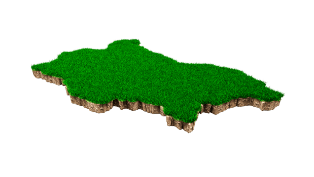 Bulgaria Map soil land geology cross section with green grass and Rock ground texture 3d illustration png