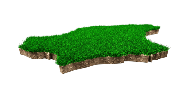 Luxembourg Map soil land geology cross section with green grass and Rock ground texture 3d illustration png