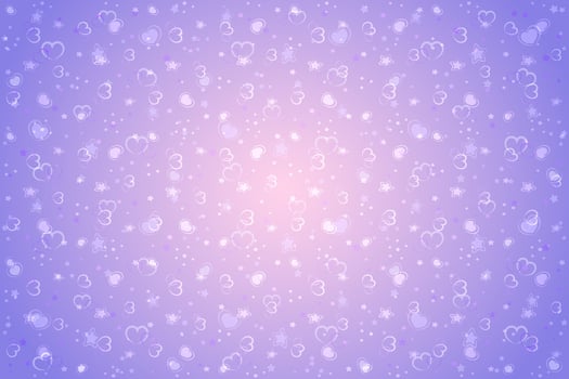 Lavender gradient background with hearts and stars vector