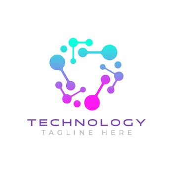 Logo Business Digital Network Technology and Science with Creative Concept Brand Identity. Communication, Investment, Market, Finance, Economy, Chemist, Biology. vector