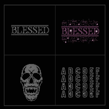 Blessed and skull Rhinestone deign vector