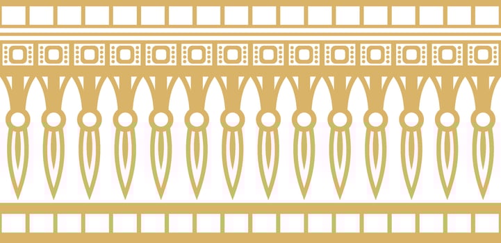 Vector golden seamless ornament of ancient Egypt. endless Border, frame in the pyramids.
