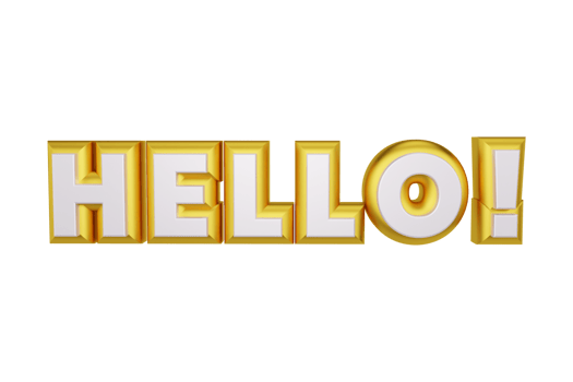Hello 3d rendered transparent text png