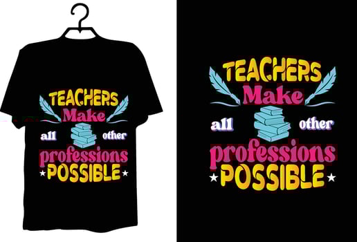 Teacher t shirt design vector