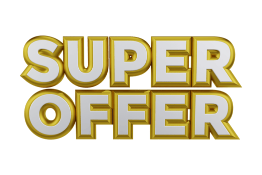 Super Offer 3d rendered transparent text png