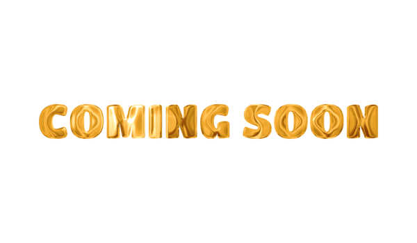 Text COMING SOON golden 3d digital technology png