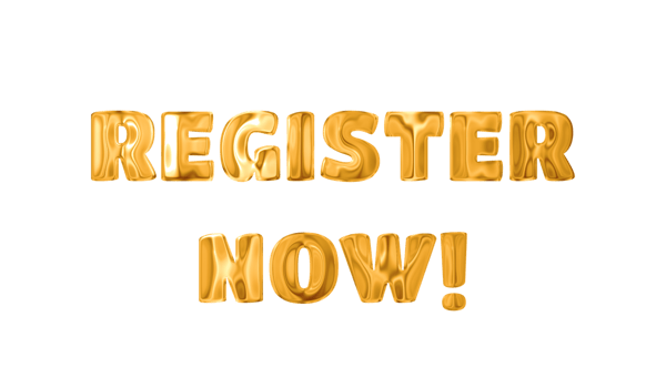 Text REGISTER NOW golden 3d digital technology png