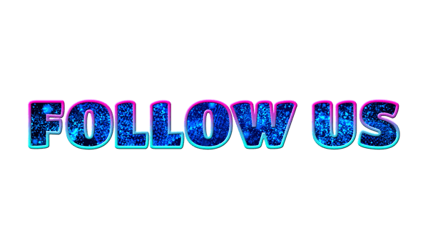Text FOLLOW US 3D digital technology png