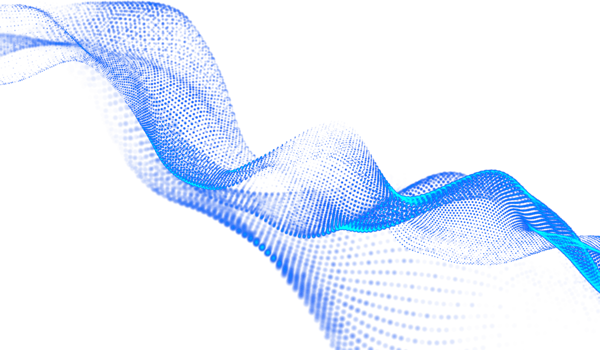 3D abstract digital technology blue light particles wave png