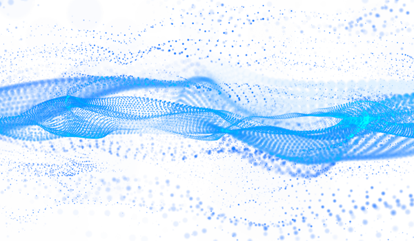 3D abstract digital technology blue light particles wave png