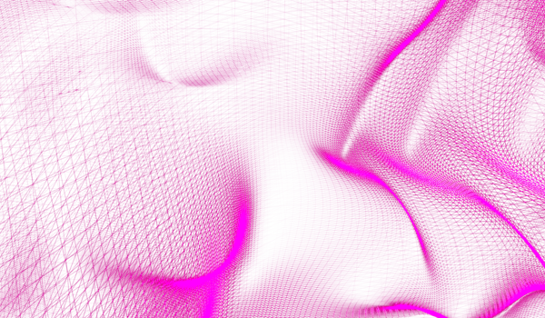 3D abstract digital technology pink light particles wave png