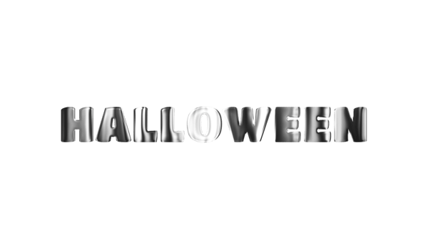 Text Halloween silver 3D digital technology png