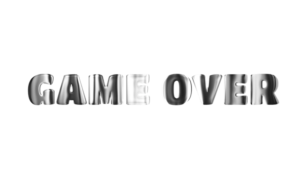 Text GAME OVER silver 3d digital technology png