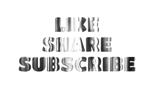 Text LIKE SHARE SUBSCRIBE silver 3D digital technology png