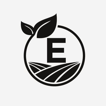 Letter E Agriculture Logo. Farming Logotype Symbol Template vector