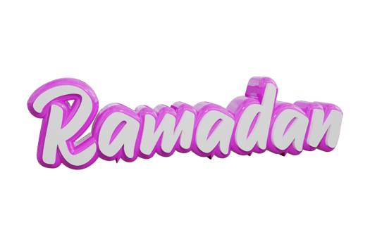 Ramadan 3d transparent text design png