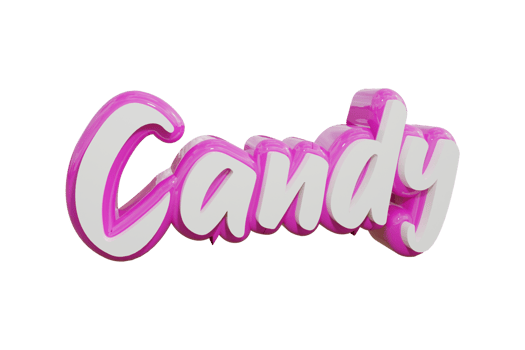 Candy 3d transparent text design png