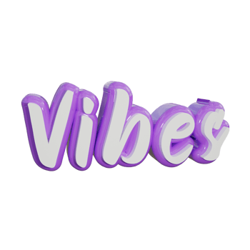 Vibes 3d transparent text design png