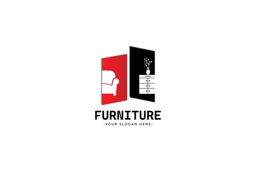 Interior room, furniture gallery logo design illustration vector