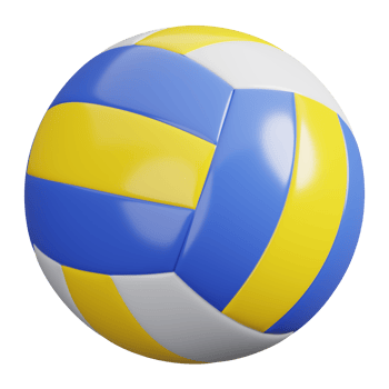 Volleyball ball isolated. Sports, fitness and game symbol icon. 3d Render illustration. png