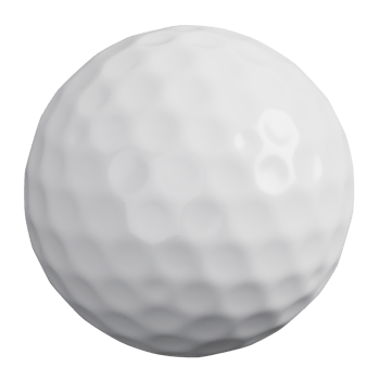 Golf ball isolated. Sports, fitness and game symbol icon. 3d Render illustration. png