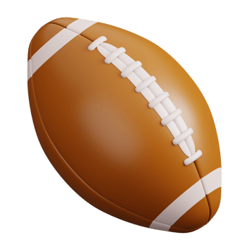 American football isolated. Sports, fitness and game symbol icon. 3d Render illustration. png