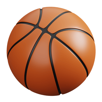 Basketball ball isolated. Sports, fitness and game symbol icon. 3d Render illustration. png