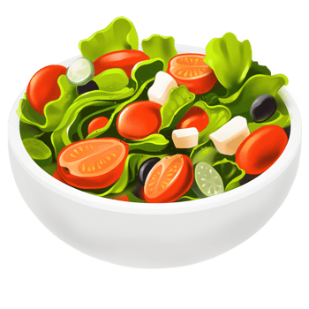 AI Generated Green greek salad with tomatoes oil paint food icon, digital paint png
