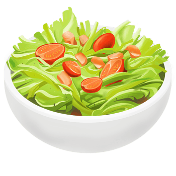 AI Generated Green Salad with tomatoes oil paint style, digital paint png