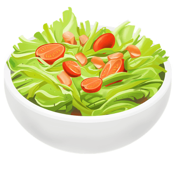 AI Generated Green Salad with tomatoes oil paint style, digital paint png