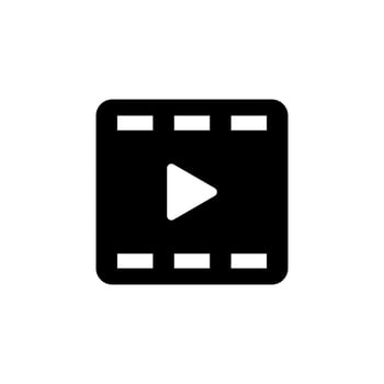Play video icon isolated on white background. vector