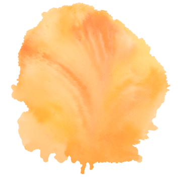 Orange watercolor stains with hand painted on paper texture background png