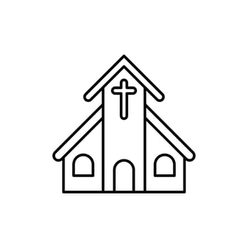 Chruch icon. outline icon vector