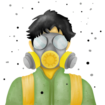 The man in dust pollution png