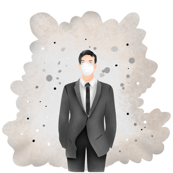 The man in dust pollution png