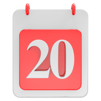 3d render on calendar icon transparent background png