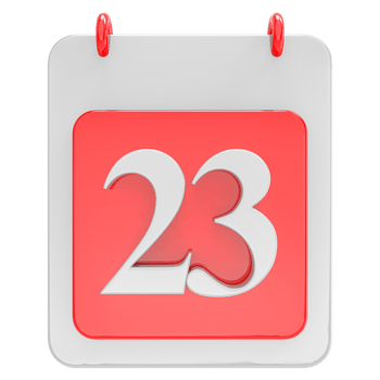 3d render on calendar icon transparent background png