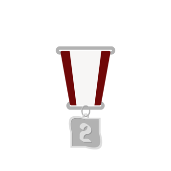 Silver Medal Second Place Ribbon Basic Shape png