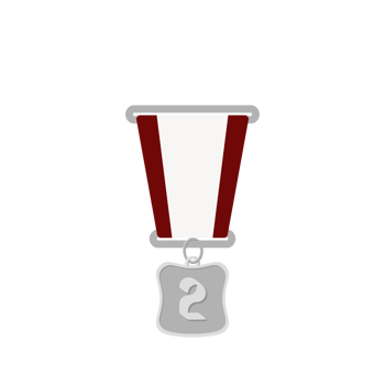 Silver Medal Second Place Ribbon Basic Shape png