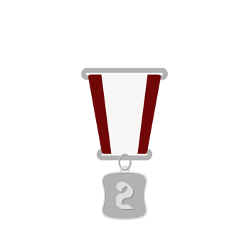 Silver Medal Second Place Ribbon Basic Shape png
