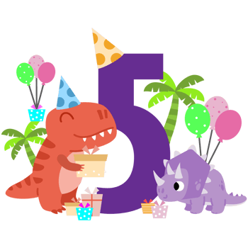 Happy Birthday dinosaur Clipart. number party dino png