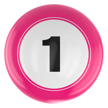Ball Number Red 3D Render png