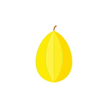 Karambola or star fruit flat design vector illustration