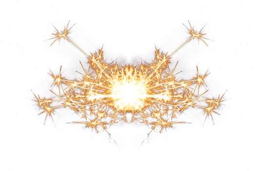 Fireworks Sparks Isolated on transparent background PNG file