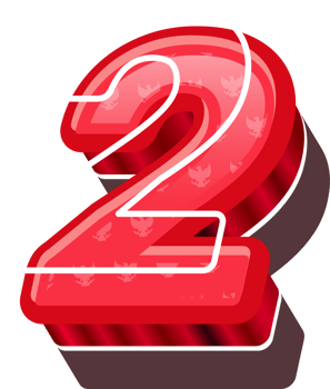 3D Red Bold Indonesia Number 2 png