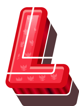 3D Red Bold Indonesia Letter L png