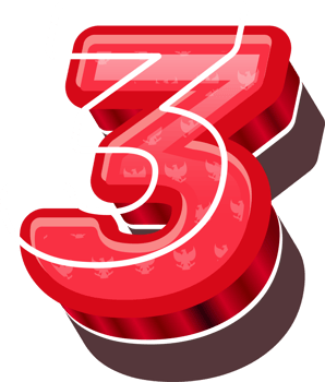 3D Red Bold Indonesia Number 3 png