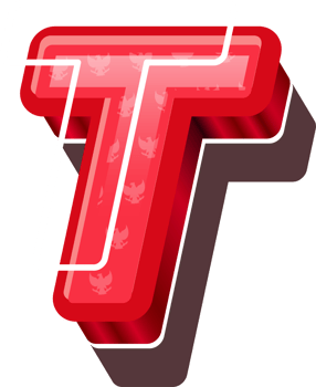 3D Red Bold Indonesia Letter T png