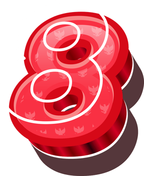 3D Red Bold Indonesia Letter E png